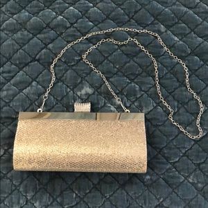 Silver evening bag or clutch.